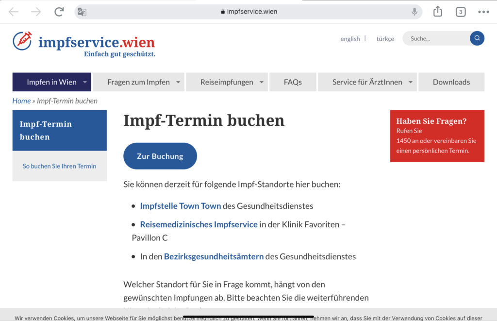 Site para registro coronavirus vacinas Áustria